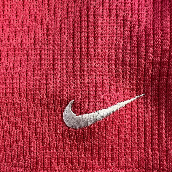 Nike Golf Polo Shirt Men's Vented Detailed Back 1/4 Zip Red Short Sleeve Size L - Picture 6 of 11